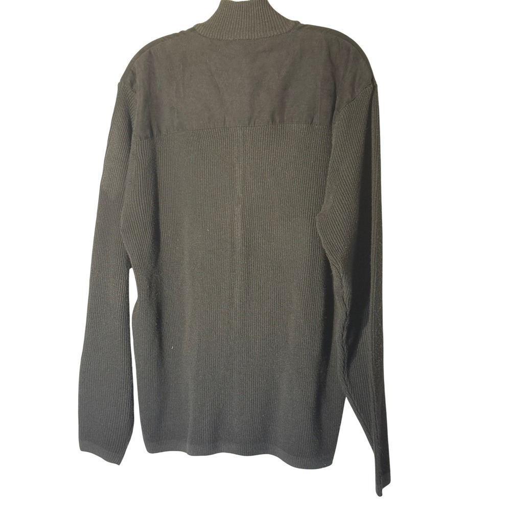 Giorgio Bertinatti Men's Black Mock Neck Full Zip Ribbed Sweater Jacket Size M - Picture 2 of 5